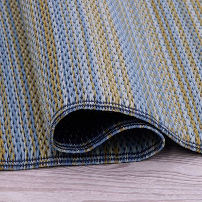 Cancun Shadow - Blue Outdoor Rug for Patio