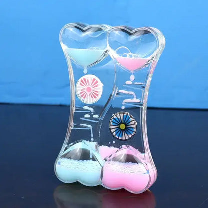 Candy liquid motion sand timer blue & green living room decor