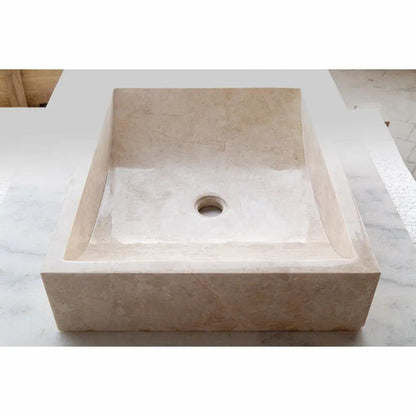 Cappuccino Beige Marble Rectangular Above Counter Sink 18x21.5