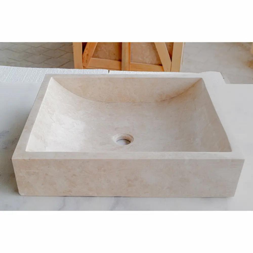 Cappuccino Beige Marble Rectangular Above Counter Sink 18x21.5