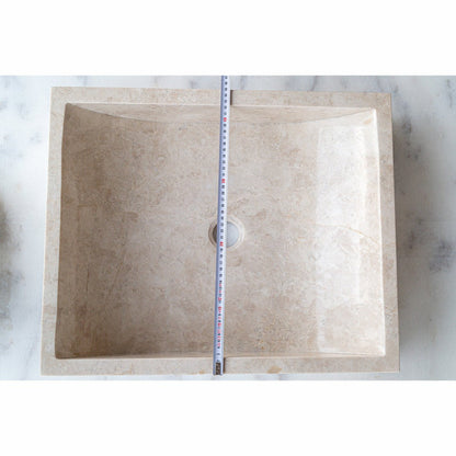 Cappuccino Beige Marble Rectangular Sink  (W)18" (L)21.5" (H)5"