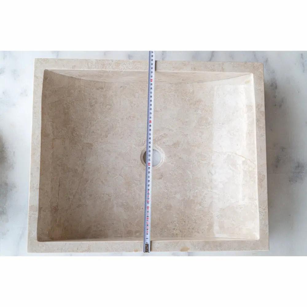 Cappuccino Beige Marble Rectangular Above Counter Sink 18x21.5