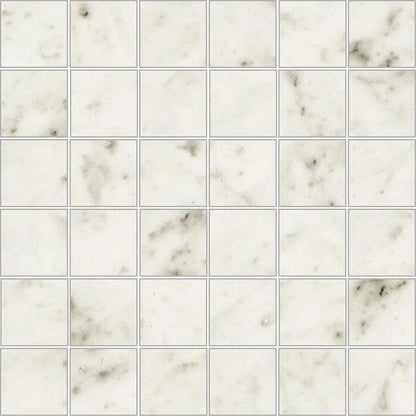 Carrara Blanco Natural 2x2 Marble Look Porcelain Mosaics 12x12