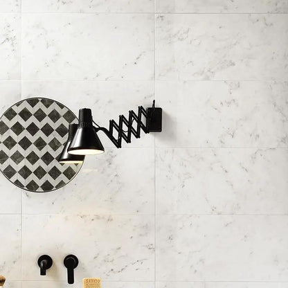 Carrara Blanco Polished Marble Look Porcelain Tiles 12x24