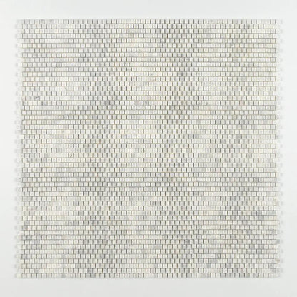 Carrara Blend Honed Staggered Joint 5/8x5/8 Marble Mosaics 12x12