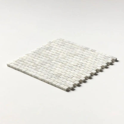 Carrara Blend Honed Staggered Joint 5/8x5/8 Marble Mosaics 12x12