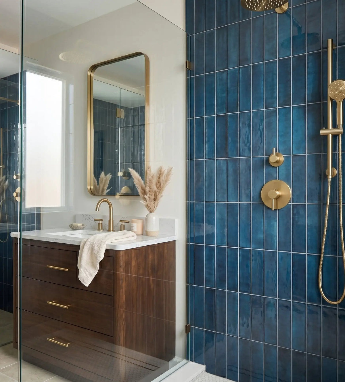 Carrara Contour Warm Walnut Bathroom Vanities 37x22