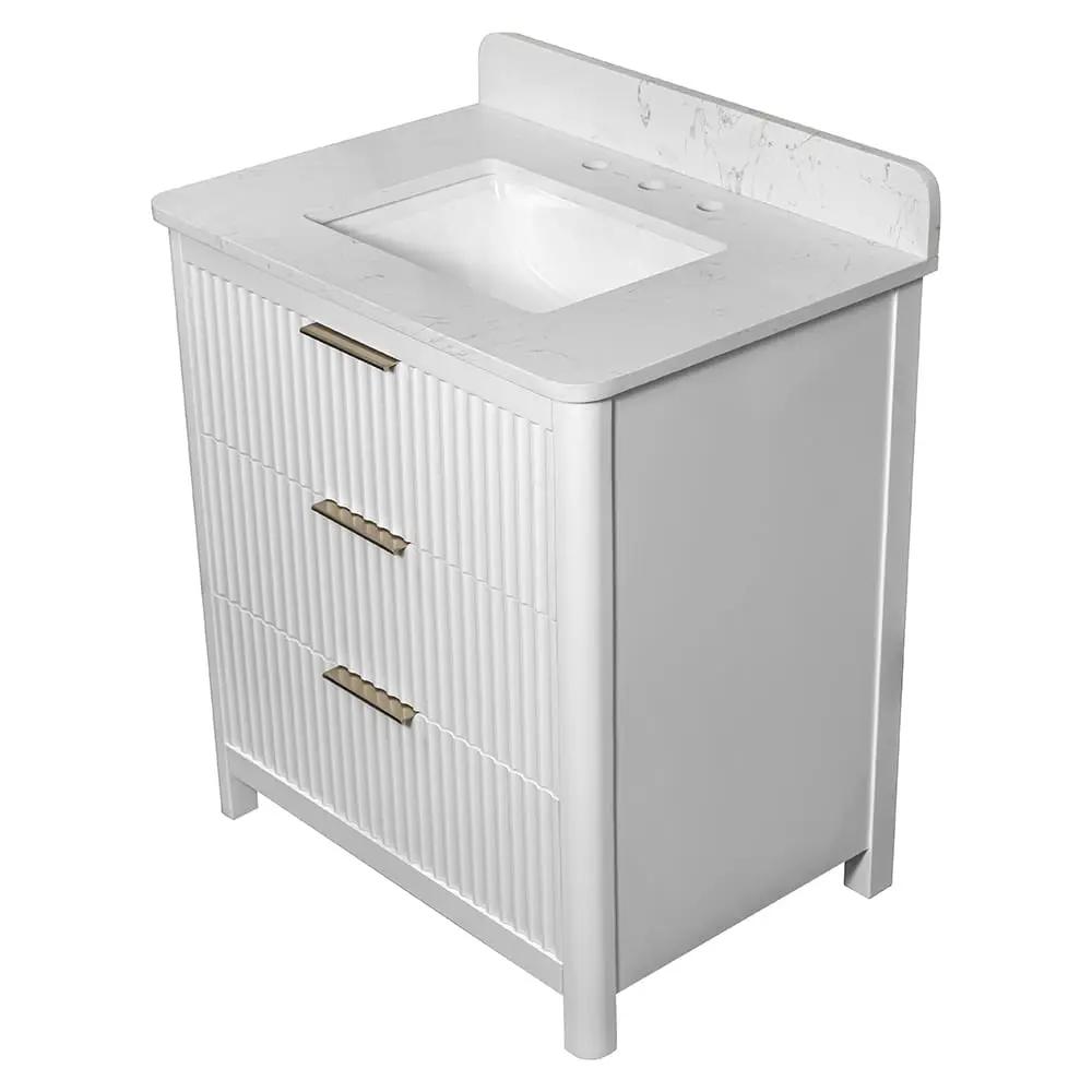 Carrara Gunningham White Bathroom Vanities 31x22