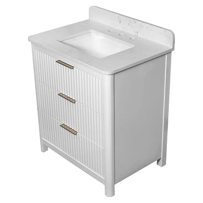 Carrara Gunningham White Bathroom Vanities 31x22