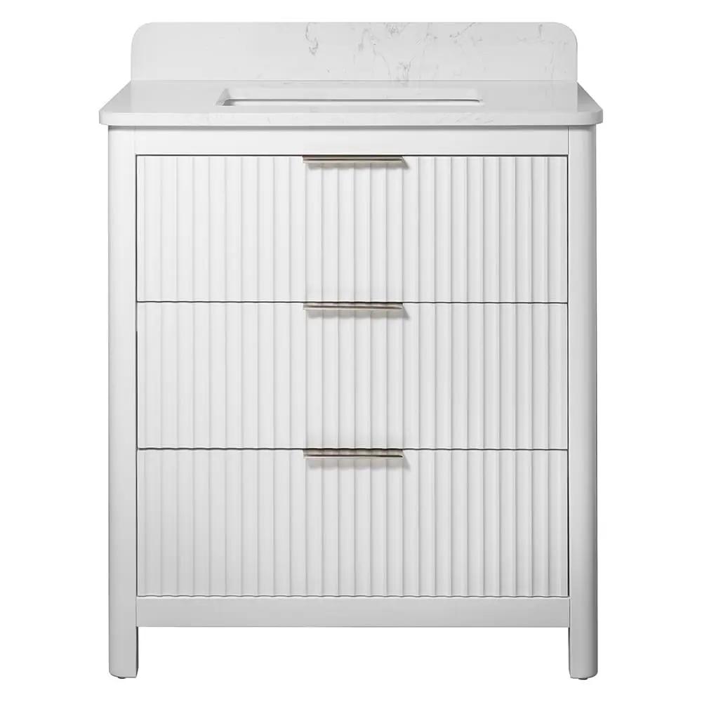 Carrara Gunningham White Bathroom Vanities 31x22