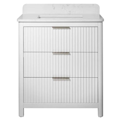 Carrara Gunningham White Bathroom Vanities 31x22