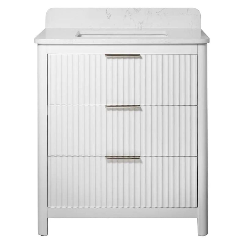 Carrara Gunningham White Bathroom Vanities 31x22