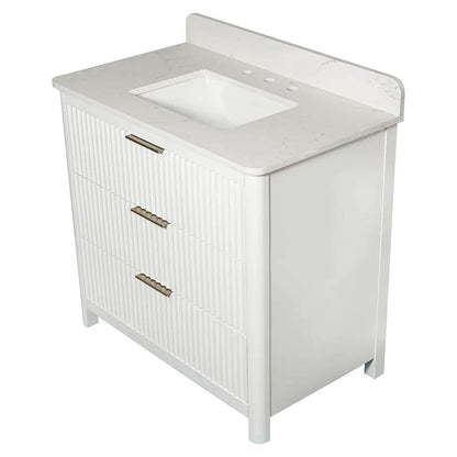 Carrara Gunningham White Bathroom Vanities 37x22