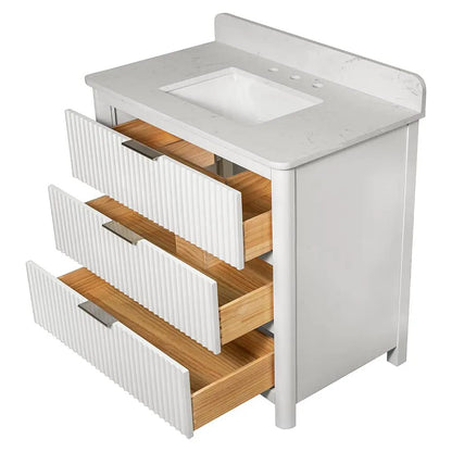 Carrara Gunningham White Bathroom Vanities 37x22