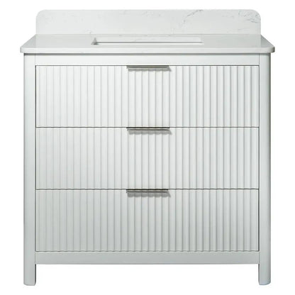Carrara Gunningham White Bathroom Vanities 37x22