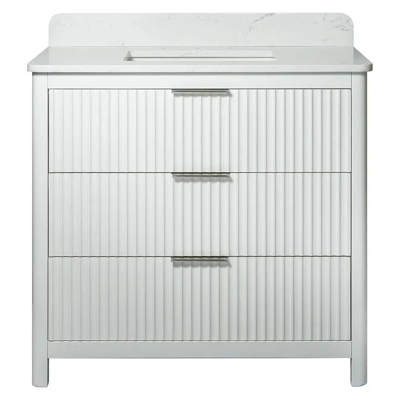 Carrara Gunningham White Bathroom Vanities 37x22
