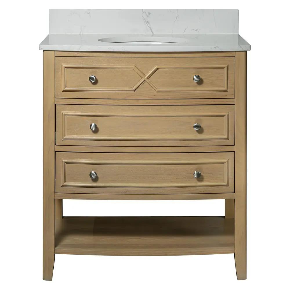 Carrara Halcyon Light Oak Bathroom Vanities 37x19