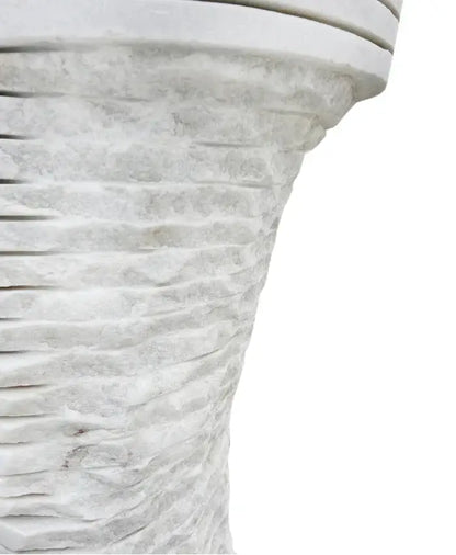 GMStone White Marble Pedestal Sink Round 16x16 Inch