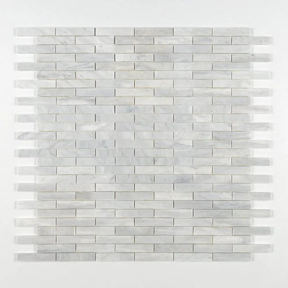 Carrara T Honed 1 1/4x6 Marble Mosaics 12x12