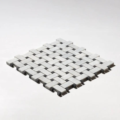 Carrara T Honed Basket Weave Marble Mosaics 12x12