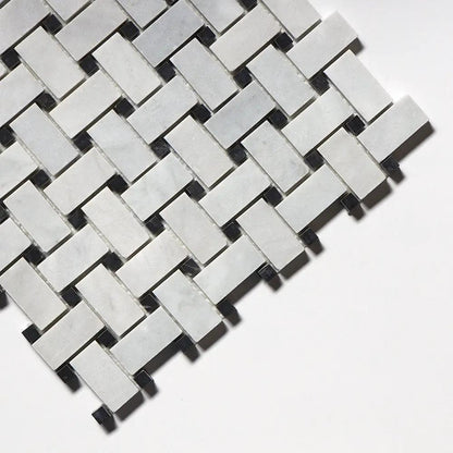 Carrara T Honed Basket Weave Marble Mosaics 12x12