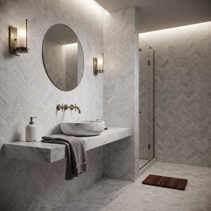 Carrara T Honed Marble Tiles 2 3/4x5 1/2