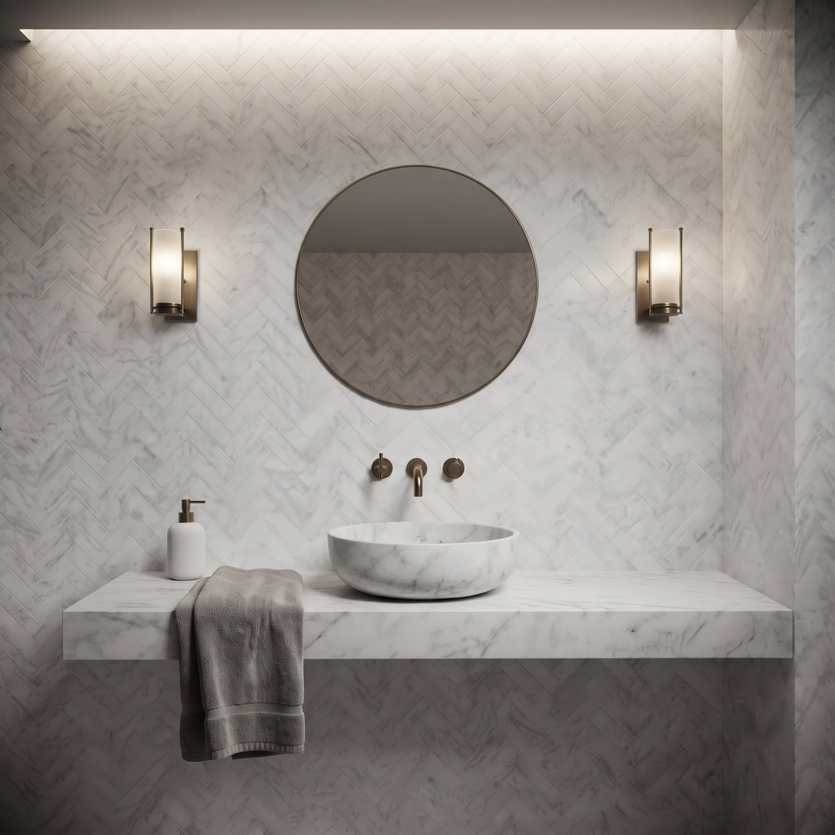 Carrara T Honed Marble Tiles 2 3/4x5 1/2