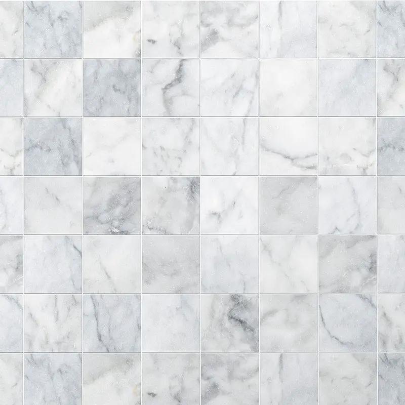 Carrara T Honed Marble Tiles 5 1/2x5 1/2
