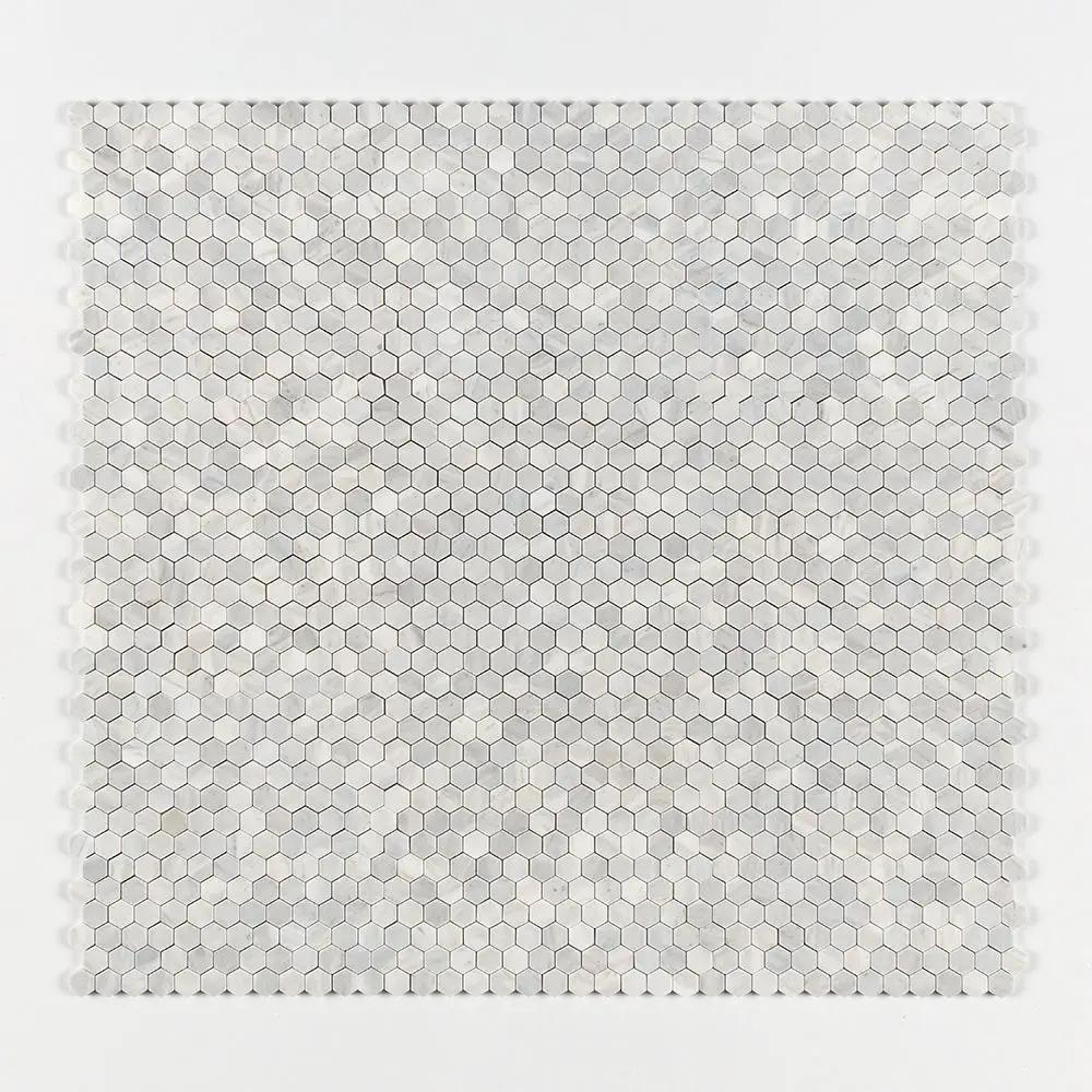 Carrara T Honed Hexagon 1x1 Marble Mosaics 11 1/2x12 1/4