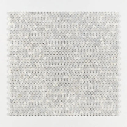 Carrara T Honed Hexagon 1x1 Marble Mosaics 11 1/2x12 1/4