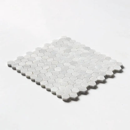 Carrara T Honed Hexagon 1x1 Marble Mosaics 11 1/2x12 1/4
