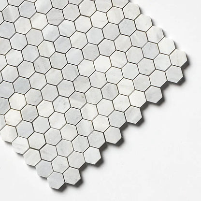 Carrara T Honed Hexagon 1x1 Marble Mosaics 11 1/2x12 1/4