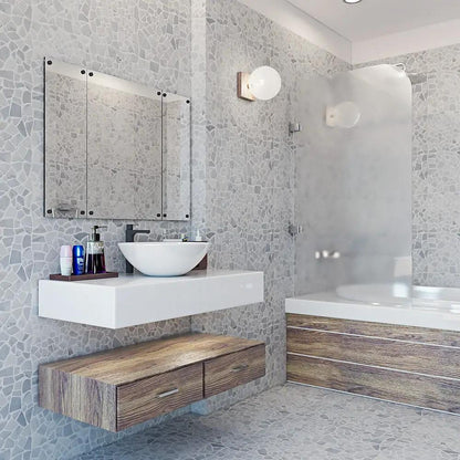 Carrara T Multi Finish Palladian Marble Mosaics 12x12