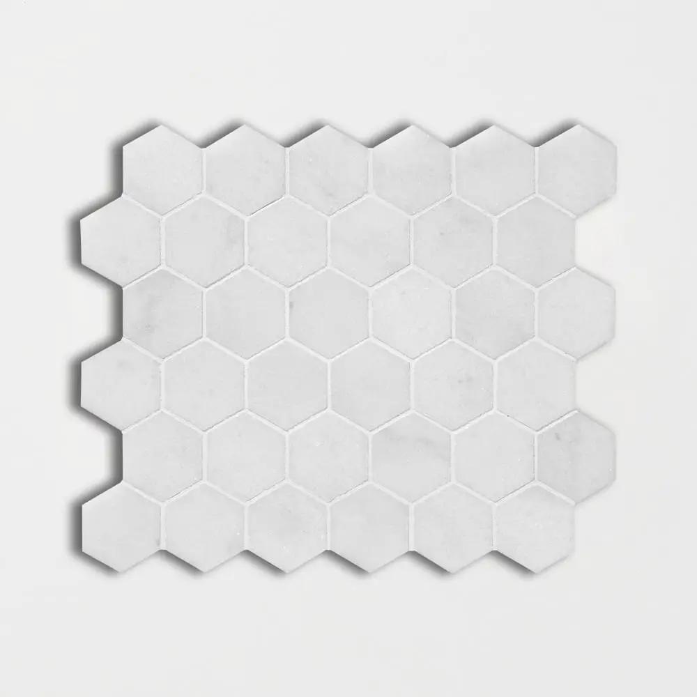 Carrara T Polished Hexagon Marble Mosaics 10 3/8x12