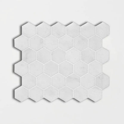 Carrara T Polished Hexagon Marble Mosaics 10 3/8x12