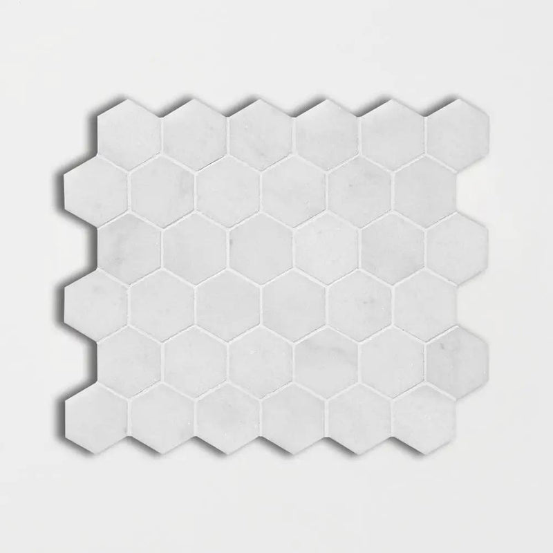 Carrara T Polished Hexagon Marble Mosaics 10 3/8x12