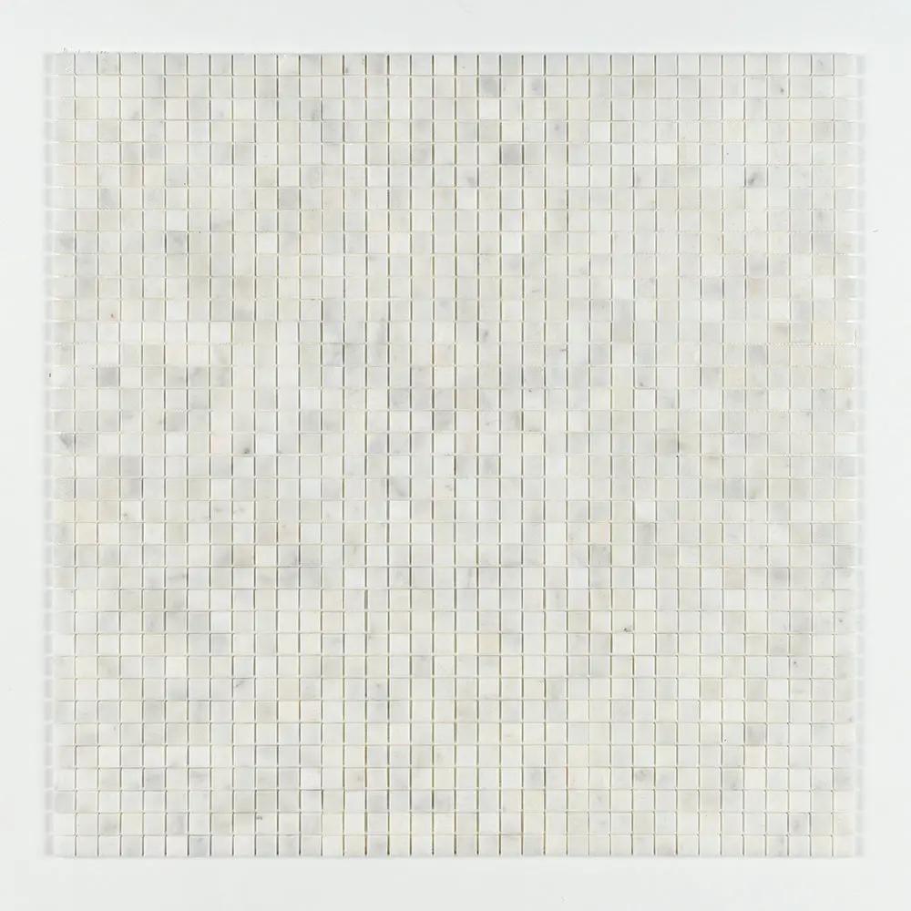 Carrara T Polished 1x1 Marble Mosaics 12x12