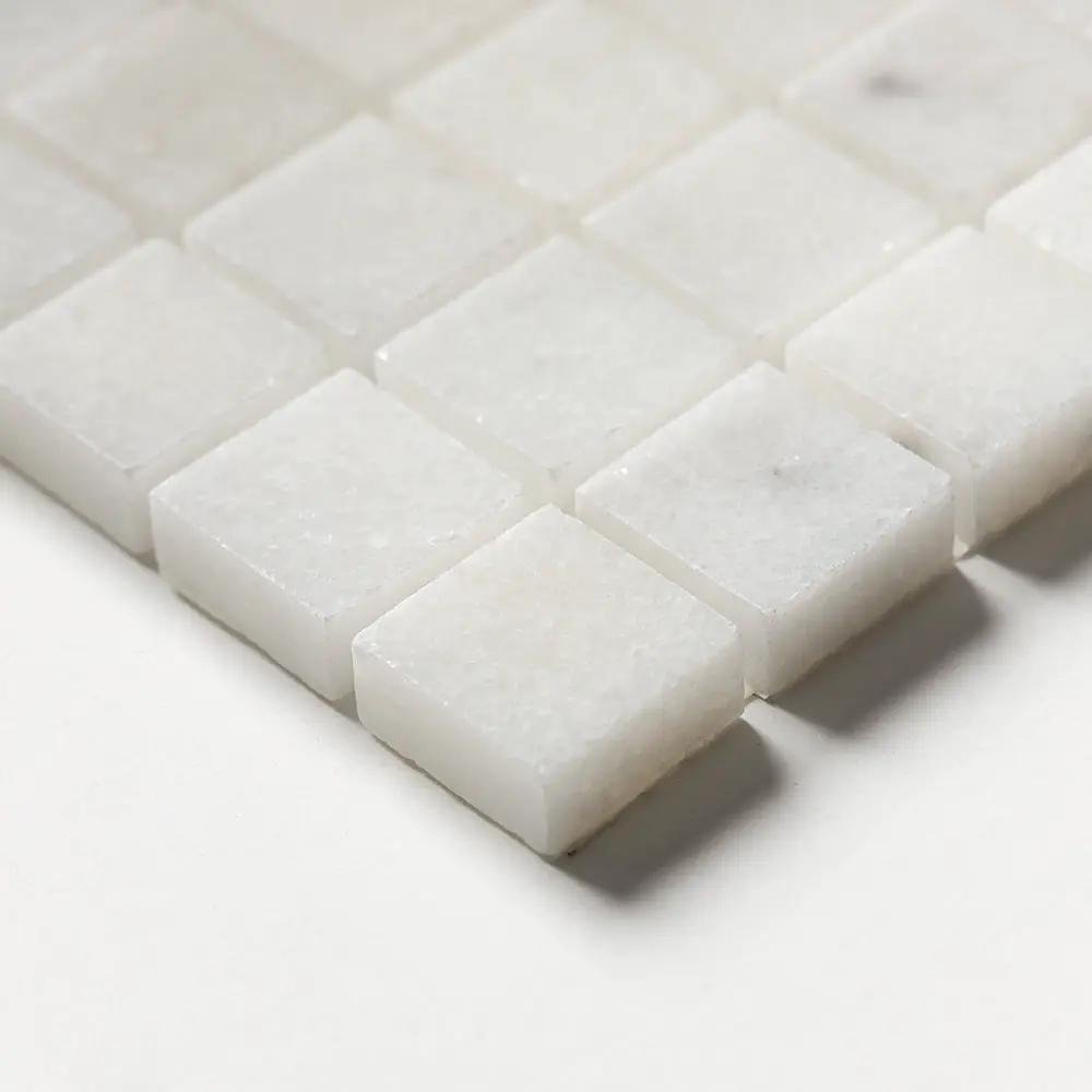 Carrara T Polished 1x1 Marble Mosaics 12x12