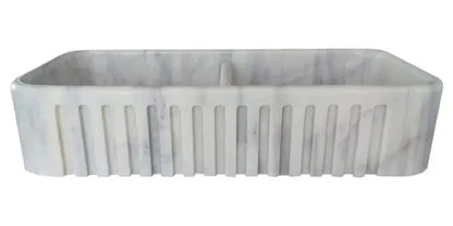 Carrara Marble Apron Front Kitchen Sink 18 X 36 Double Bowl