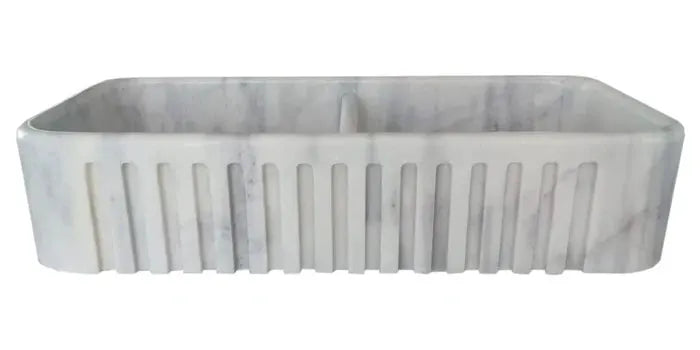 Carrara Marble Apron Front Kitchen Sink 18 X 36 Double Bowl