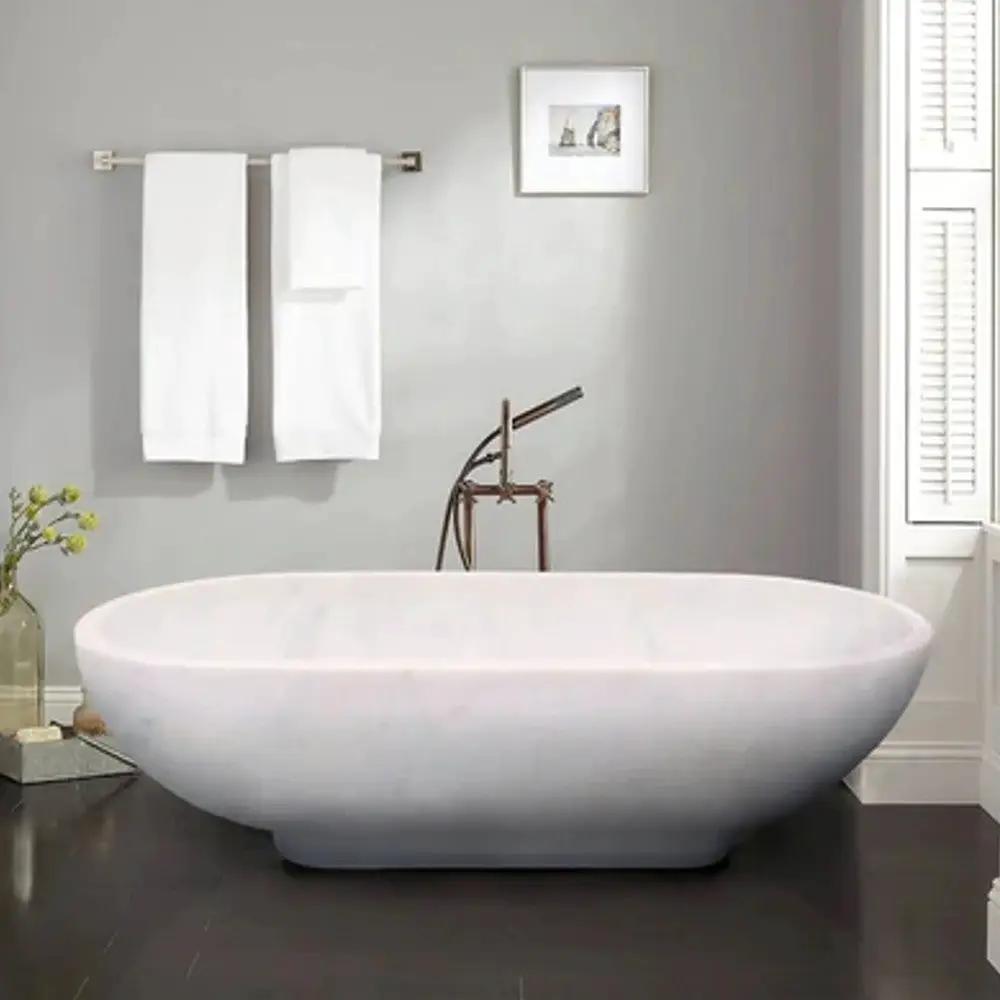Bianco Carrara White Marble Bathtub Hand Carved Sculptural Luxury Spa 30 x 70 x 20