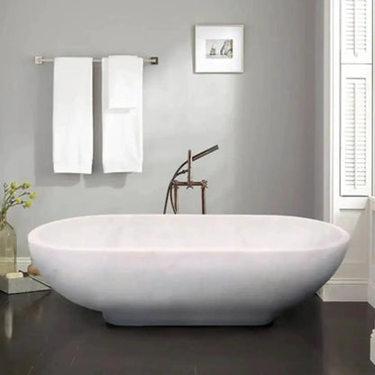 Bianco Carrara White Marble Bathtub Hand Carved Sculptural Luxury Spa 30 x 70 x 20
