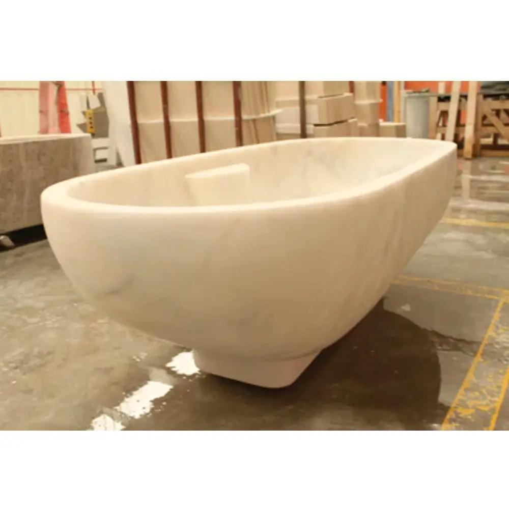 Bianco Carrara White Marble Bathtub Hand Carved Sculptural Luxury Spa 30 x 70 x 20