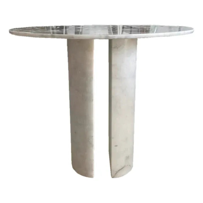 Carrara White Marble End Table with Marble Legs Polished 18x22