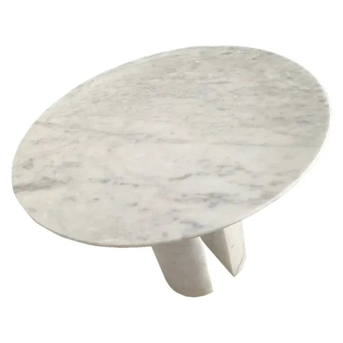 Carrara White Marble End Table with Marble Legs Polished 18x22