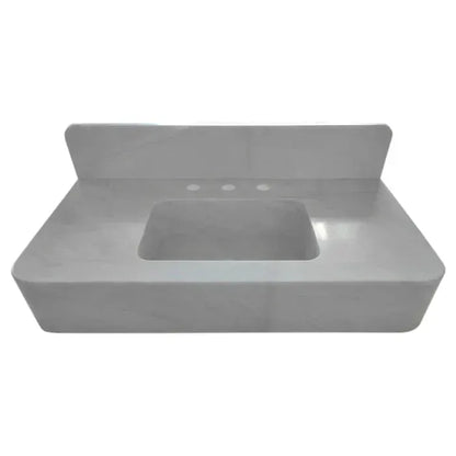 Carrara White Natural Stone Wall Mount Bathroom Sink With Backsplash 18X36