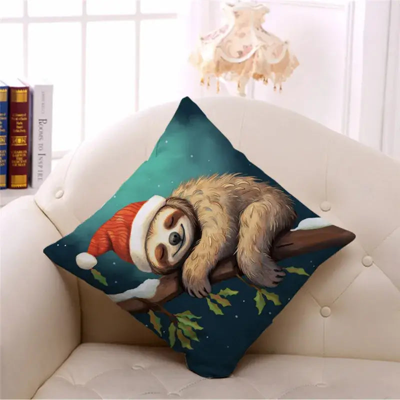 Cartoon animal christmas pillowcase set of 9 living room decor