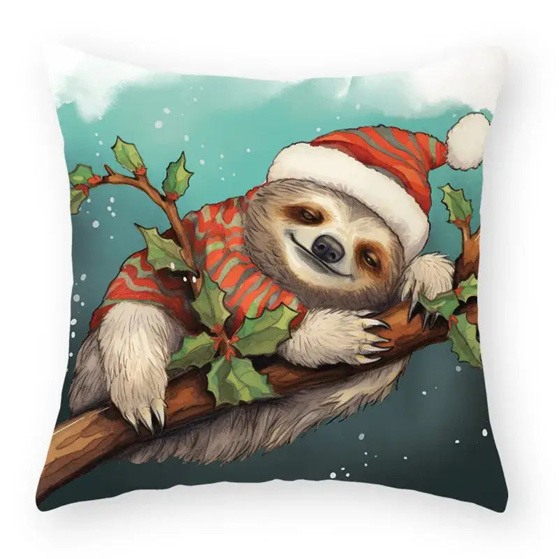 Cartoon animal christmas pillowcase set of 9 living room decor