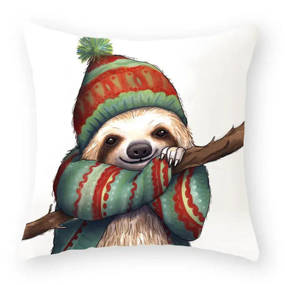 Cartoon animal christmas pillowcase set of 9 living room decor