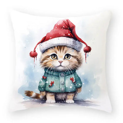 Cartoon animal christmas pillowcase set of 9 living room decor